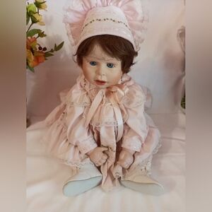 Vintage Bisque Porcelain 1987 Reproduction Of A DeHetre Original Doll